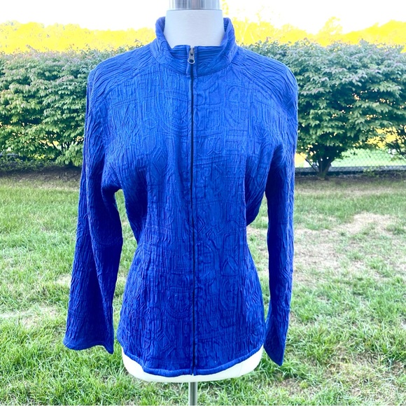 Chico’s Long Sleeve Full Zip Up Lightweight Blue Jacket Size 3 - Picture 5 of 16